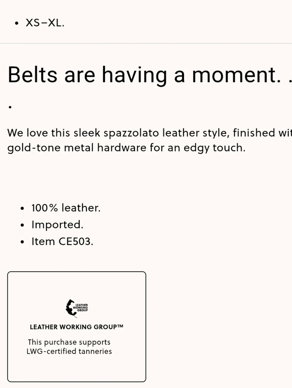 J. Crew Thin Spazzolato Italian leather belt - black with gold hardware - Picture 4 of 10